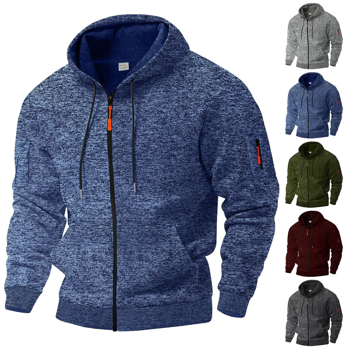 Veste homme à capuche texturée, zippée