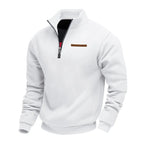 Maglione uomo con collo a listino e cerniera 1/4
