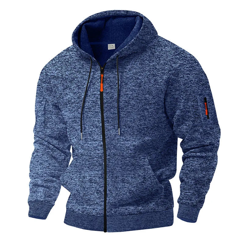Veste homme à capuche texturée, zippée