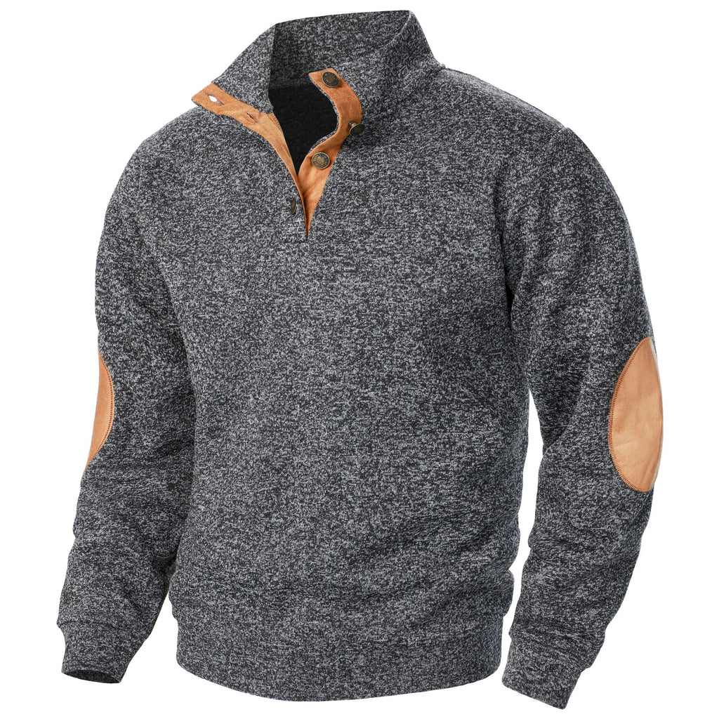 Camisola de malha de homem com gola subida e manga comprida