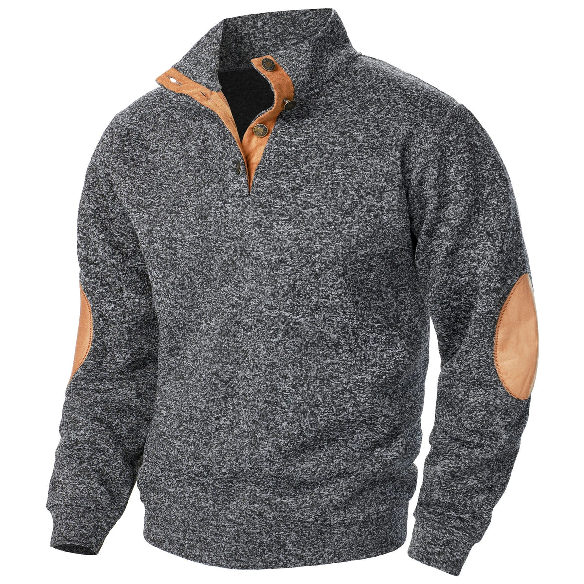 Camisola de malha de homem com gola subida e manga comprida