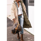 Parka matelassée d'hiver femme à capuche, longue