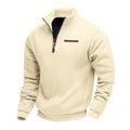Maglione uomo con collo a listino e cerniera 1/4