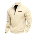 Maglione uomo con collo a listino e cerniera 1/4