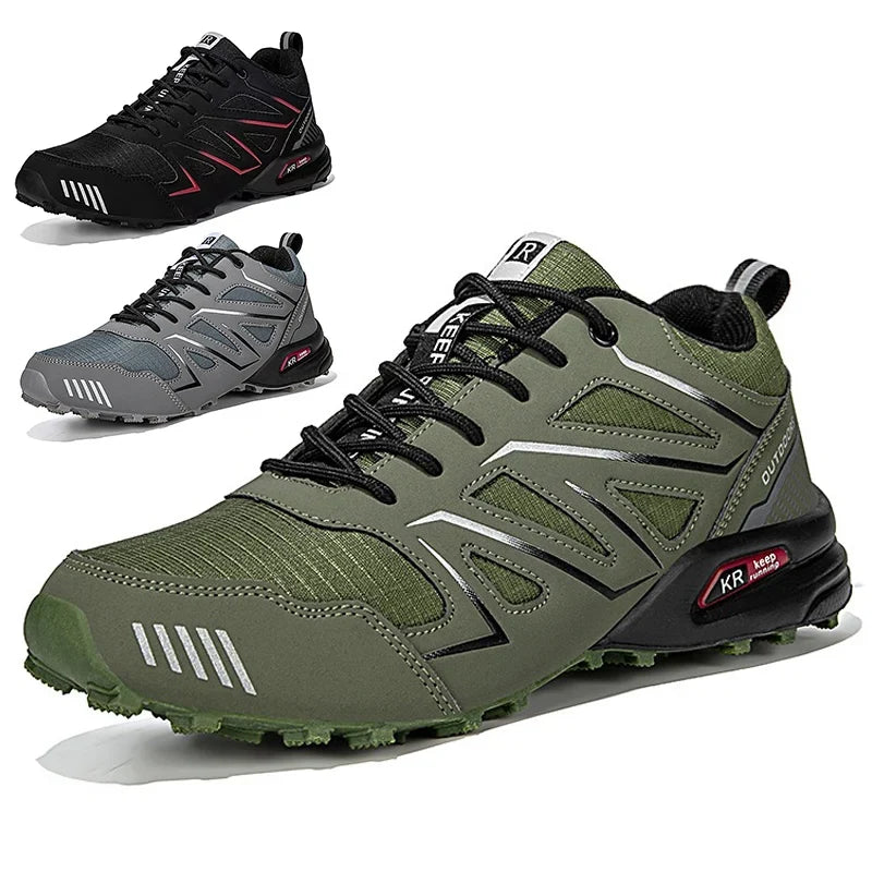 Niskie męskie buty trekkingowe z terenową podeszwą i sznurowaniem