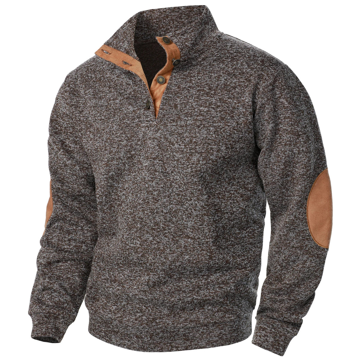 Camisola de malha de homem com gola subida e manga comprida