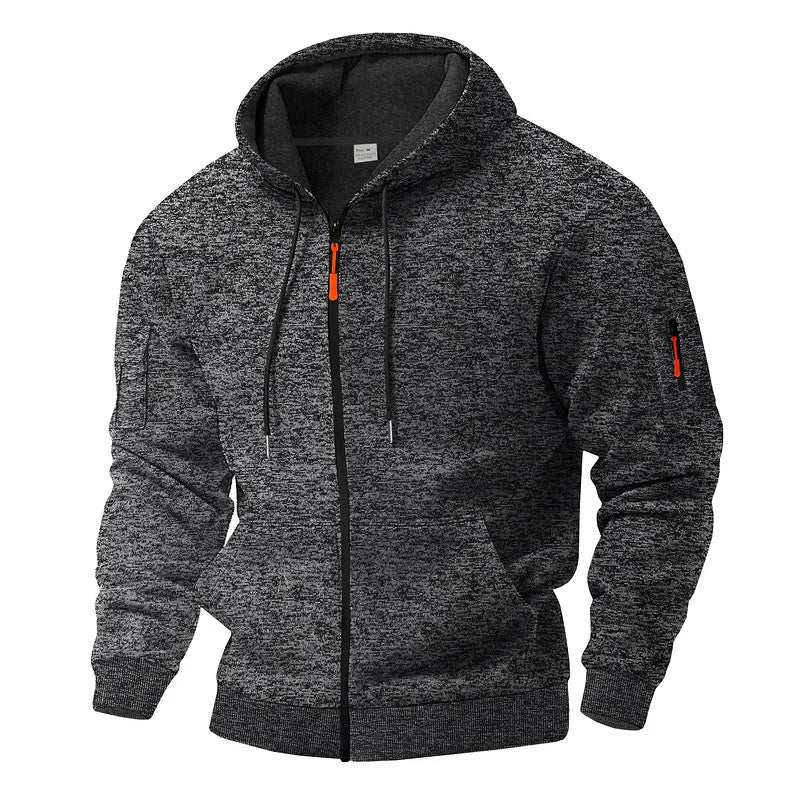 Veste homme à capuche texturée, zippée