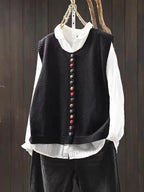 Strikket vest til damer med knapper
