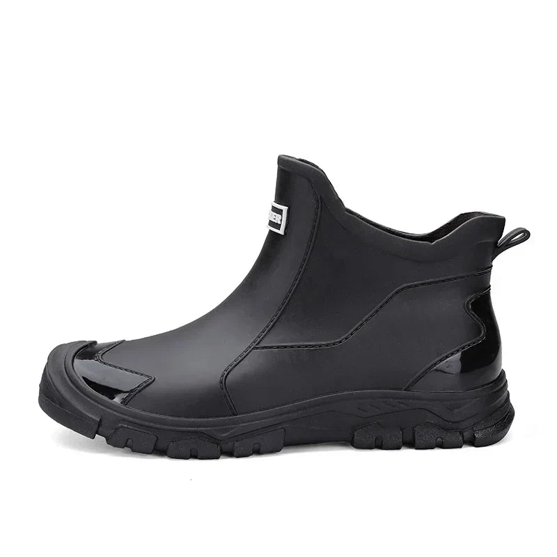 Stivali da pioggia donna corti, slip-on, con suola spessa