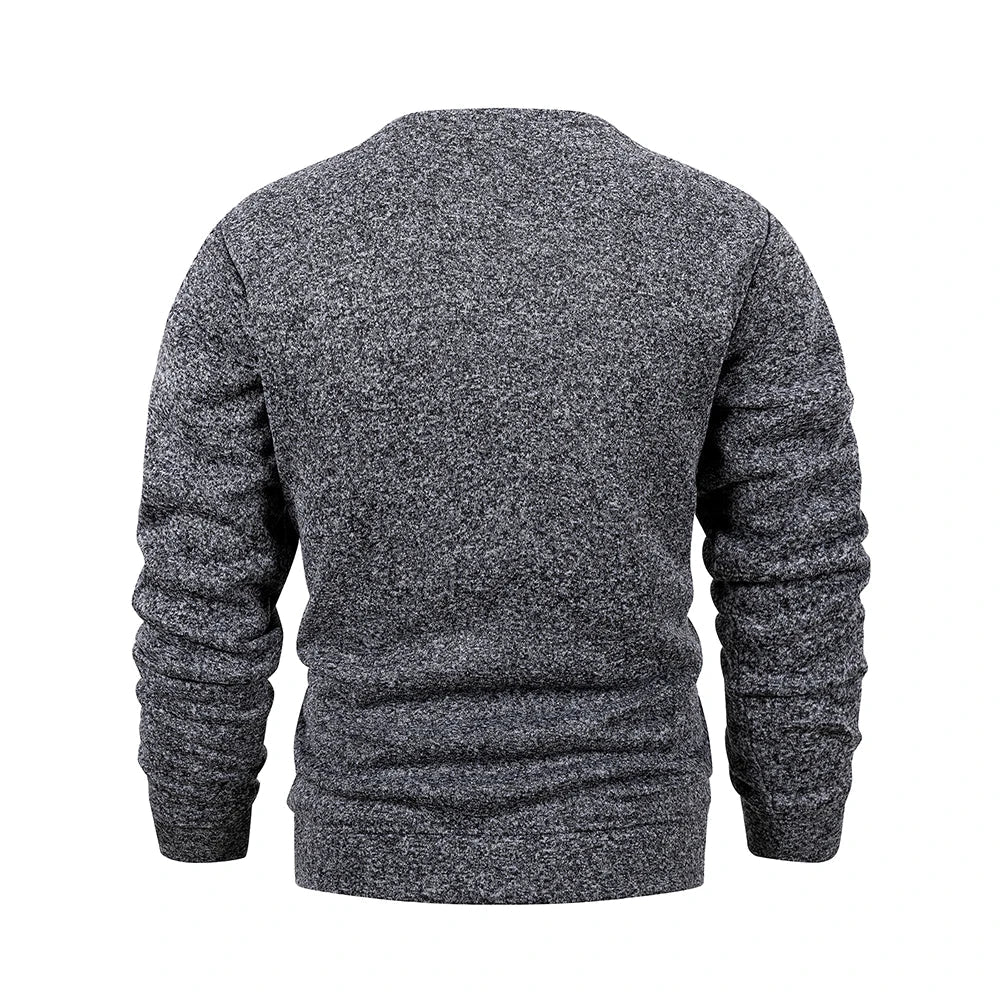 Sweat homme chiné à col rond et manches longues