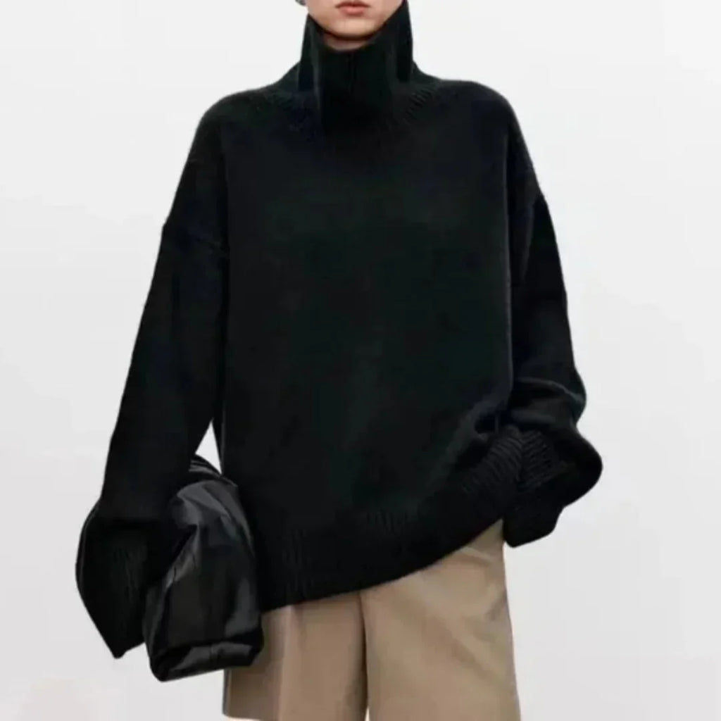 Pull femme col roulé, manches longues