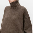 Pull femme col roulé, manches longues