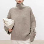 Pull femme col roulé, manches longues