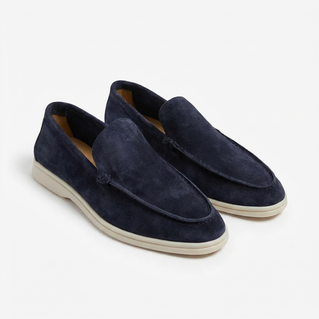 Mocassins homme à enfiler avec surpiqûres et semelle contrastée