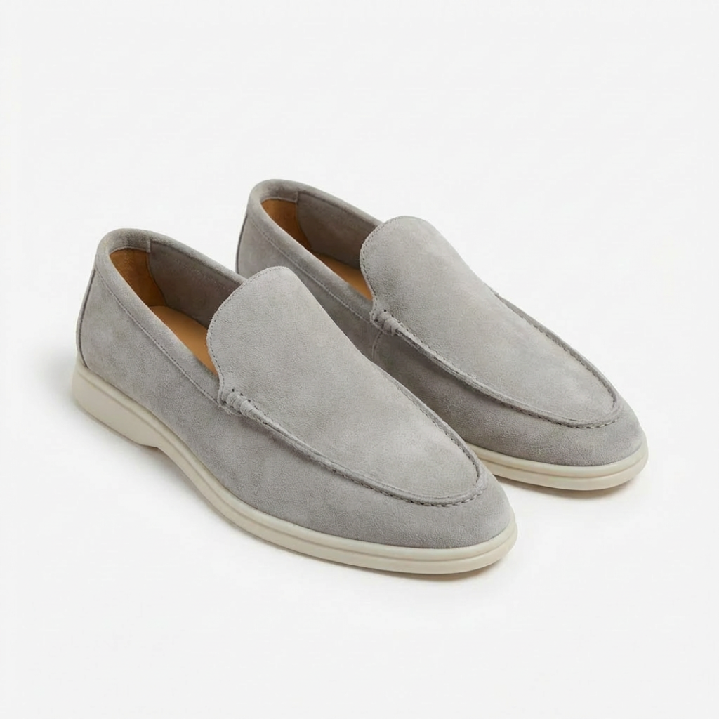 Mocassins homme à enfiler avec surpiqûres et semelle contrastée
