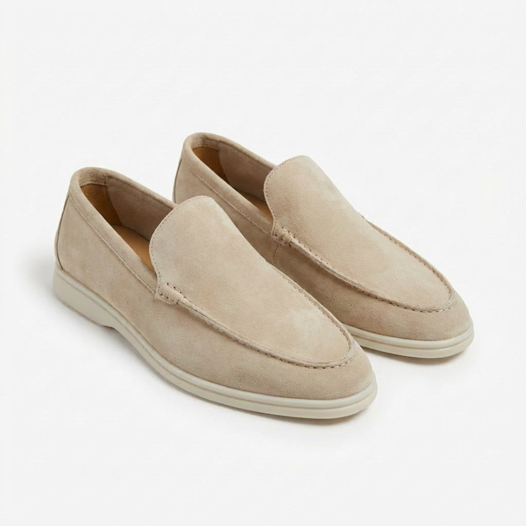 Mocassins homme à enfiler avec surpiqûres et semelle contrastée