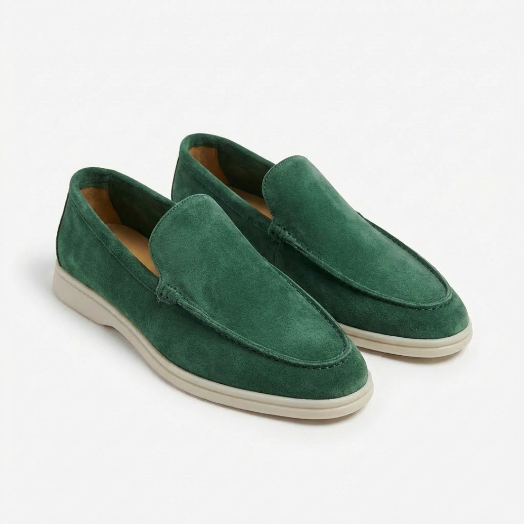 Mocassins homme à enfiler avec surpiqûres et semelle contrastée