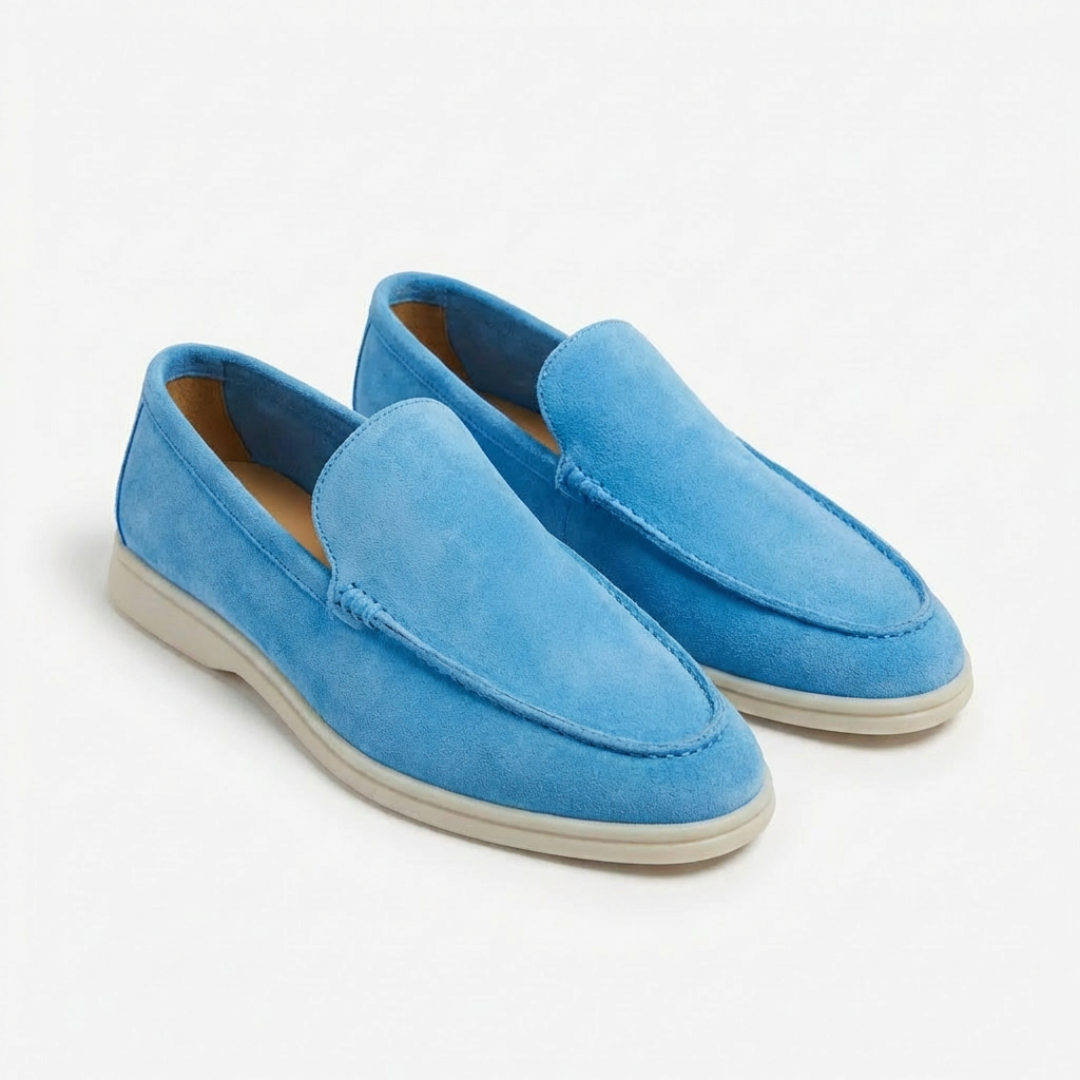 Mocassins homme à enfiler avec surpiqûres et semelle contrastée