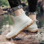 Bottes de pluie femme courtes, à enfiler, semelle résistante