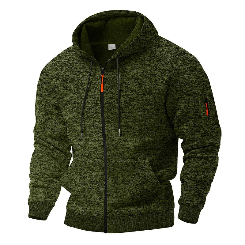 Veste homme à capuche texturée, zippée