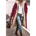 Parka matelassée d'hiver femme à capuche, longue