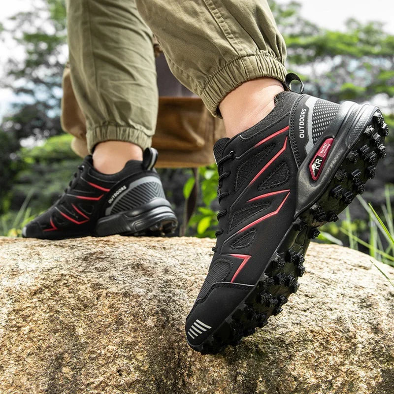 Niskie męskie buty trekkingowe z terenową podeszwą i sznurowaniem