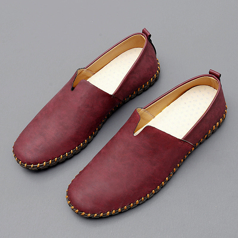 Mocassins de enfiar de mulher com costura entrançada decorativa