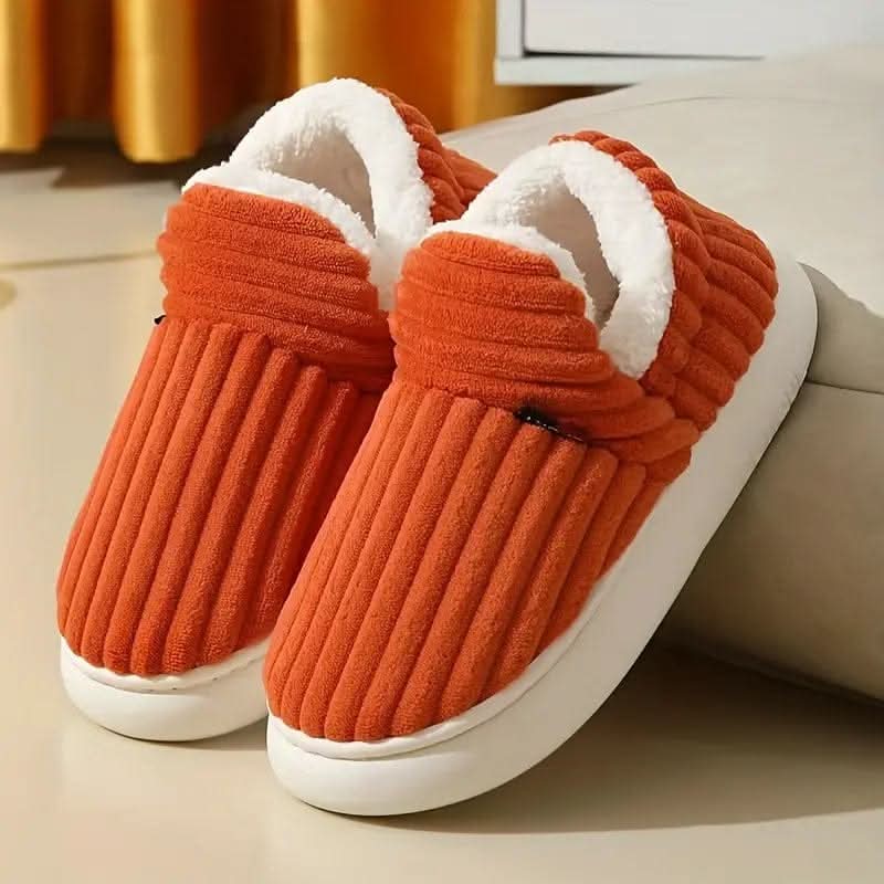 Pantufas unissexo com cano canelado e interior quente