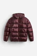 Veste mixte matelassée à capuche, manches longues, zip