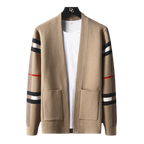 Cardigan uomo in maglia a righe con tasche