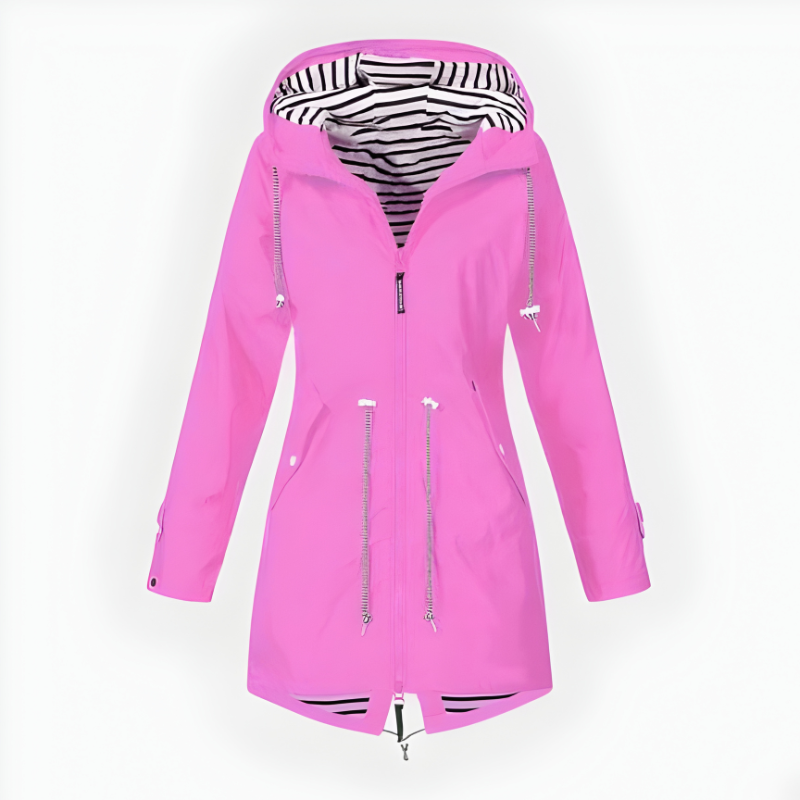Veste de pluie femme longue à capuche
