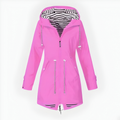 Veste de pluie femme longue à capuche