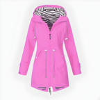 Veste de pluie femme longue à capuche