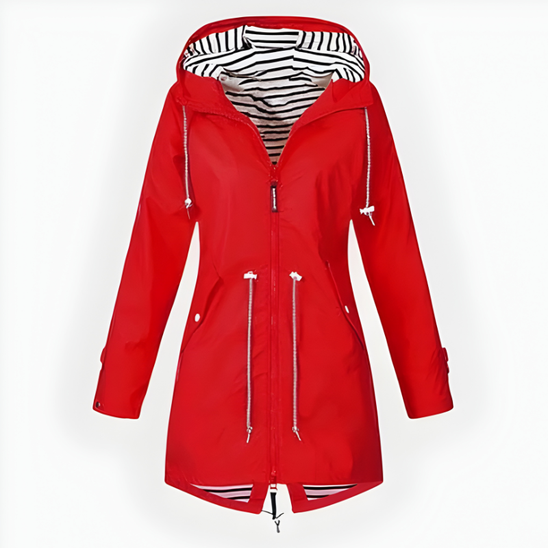 Veste de pluie femme longue à capuche