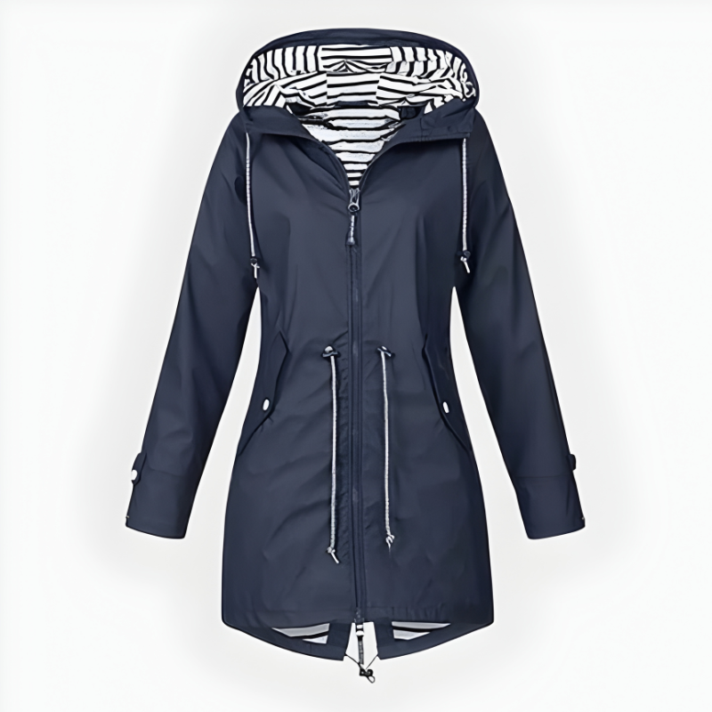Veste de pluie femme longue à capuche
