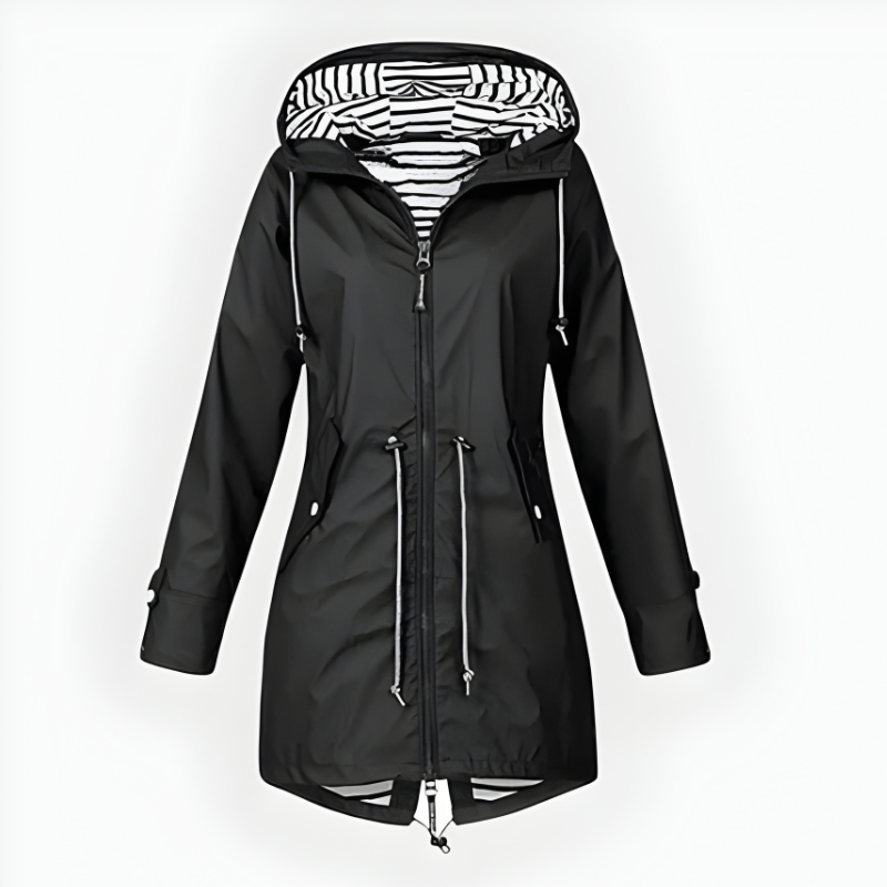 Veste de pluie femme longue à capuche