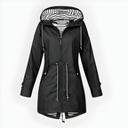 Veste de pluie femme longue à capuche