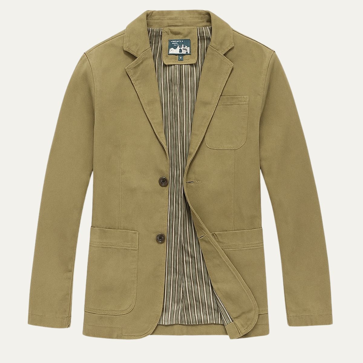 Enradet blazer til mænd med revers og lommer