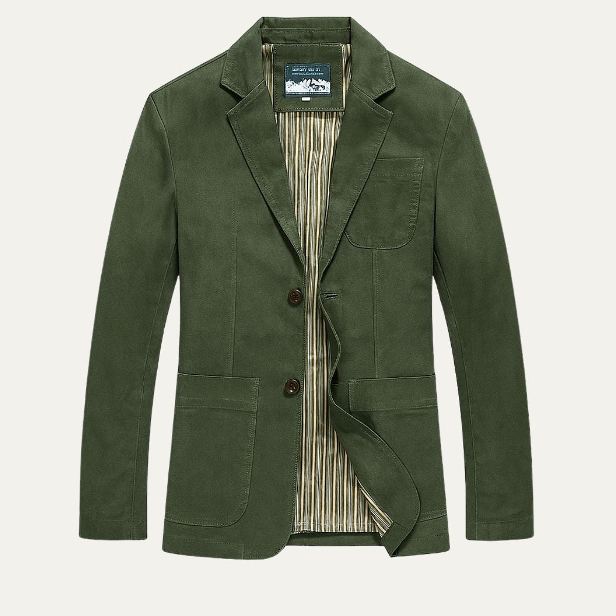 Enradet blazer til mænd med revers og lommer