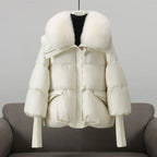 Chaqueta acolchada de mujer con cuello grande esponjoso