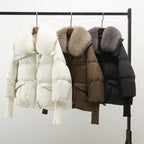 Chaqueta acolchada de mujer con cuello grande esponjoso
