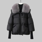 Chaqueta acolchada de mujer con cuello grande esponjoso