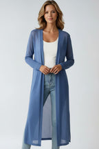 Cardigan long femme ouvert, manches longues