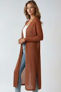 Cardigan long femme ouvert, manches longues