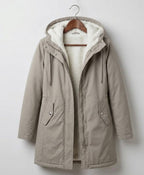 Parka larga impermeable de mujer con capucha