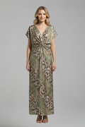 Vestido maxi de mujer con escote en V y detalle anudado