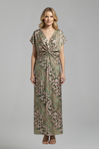 Vestido maxi de mujer con escote en V y detalle anudado
