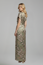 Vestido maxi de mujer con escote en V y detalle anudado