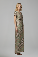 Vestido maxi de mujer con escote en V y detalle anudado