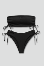 Completo bikini donna top bandeau e allacciatura laterale